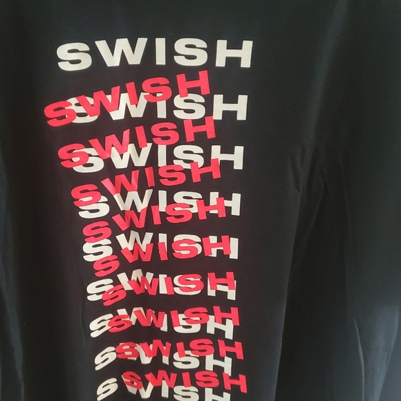 Nike Men's Sportswear Black T-Shirt Short Sleeve White And Pink Swoosh Size XXL - Picture 3 of 4